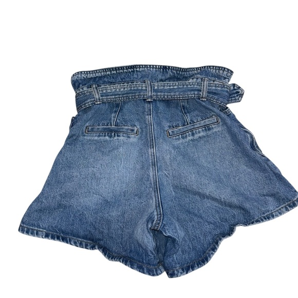 Blank NYC Overboard Paper Bag Belted High Waisted Denim Short Blue Shorts 27 - Picture 3 of 8